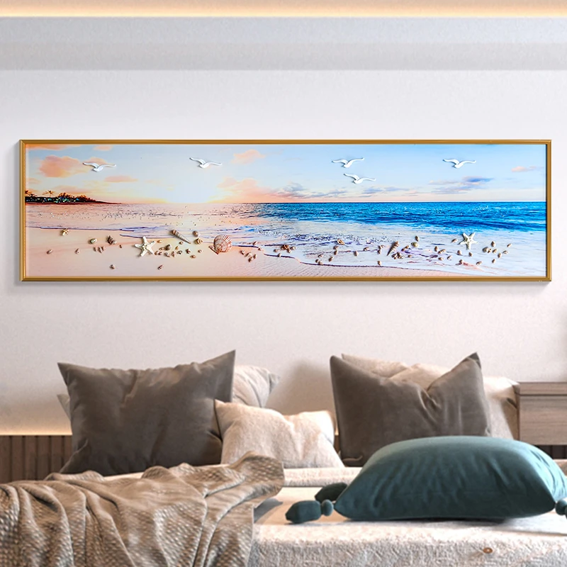 【蒂彩家艺】实物画C22现代简约客厅装饰画卧室床头画沙滩风景挂画