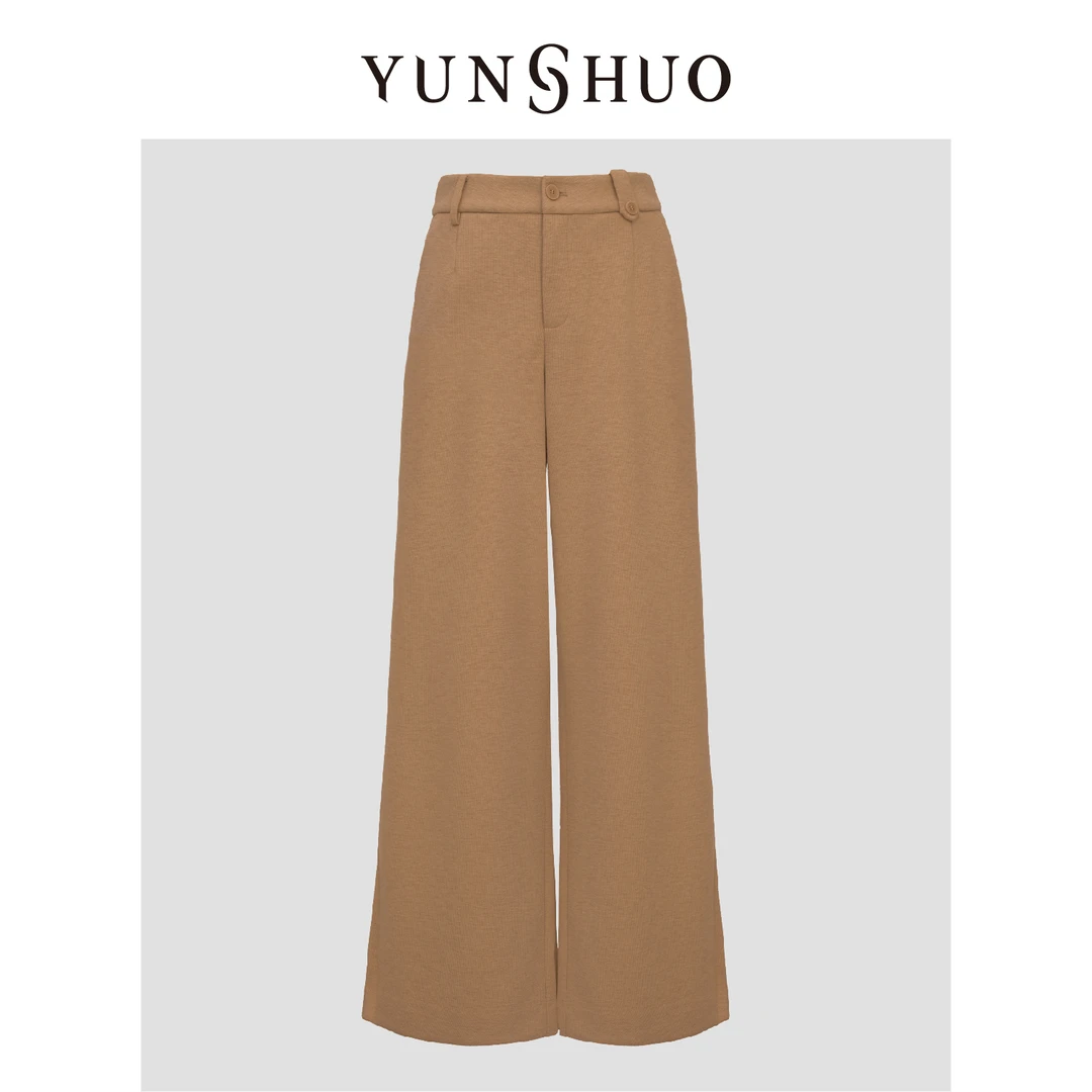 YUNSHUO允硕秋冬新品时尚百搭阔腿简约显瘦气质休闲女裤子198166