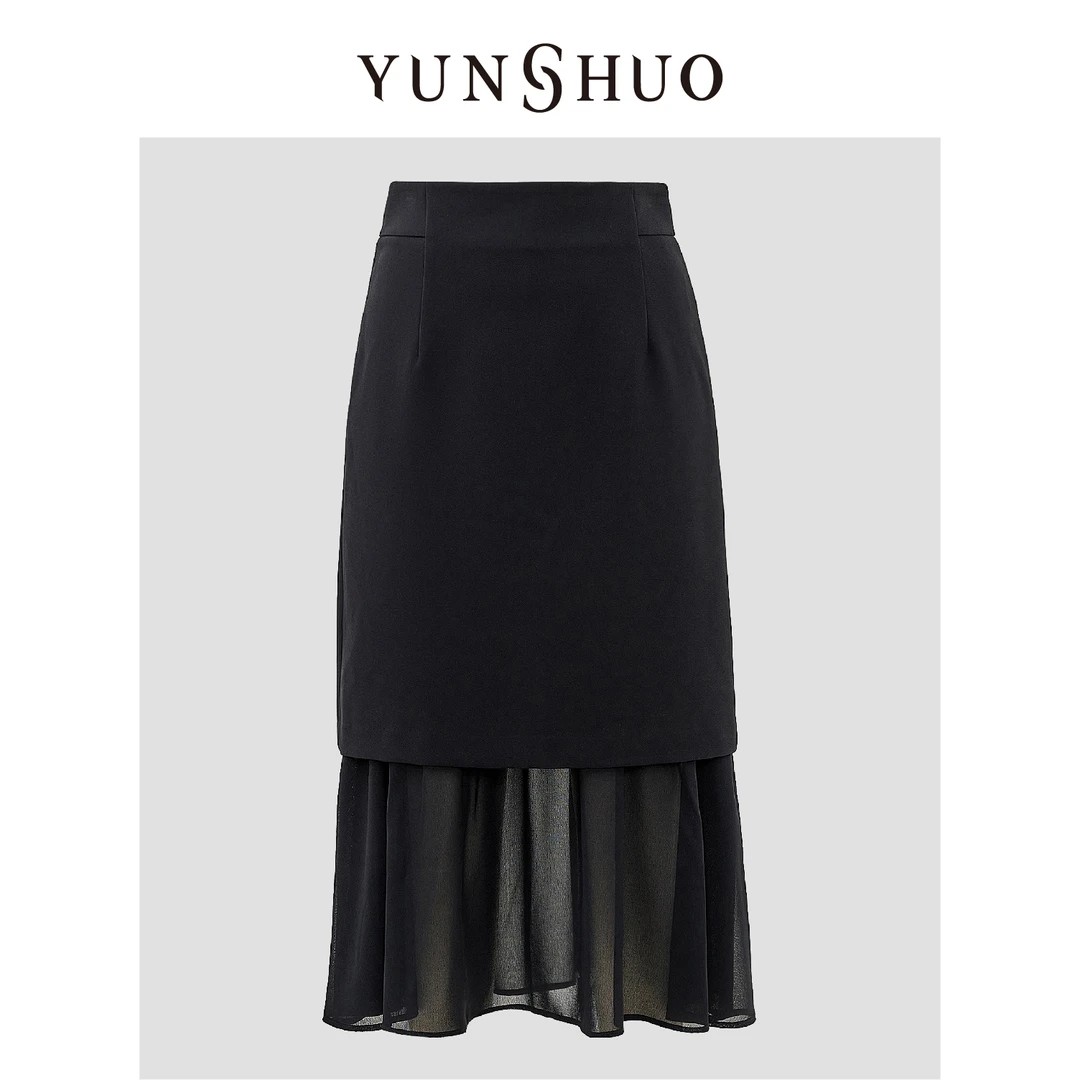 YUNSHUO允硕2024夏季新品时尚百搭鱼尾显瘦半裙229171