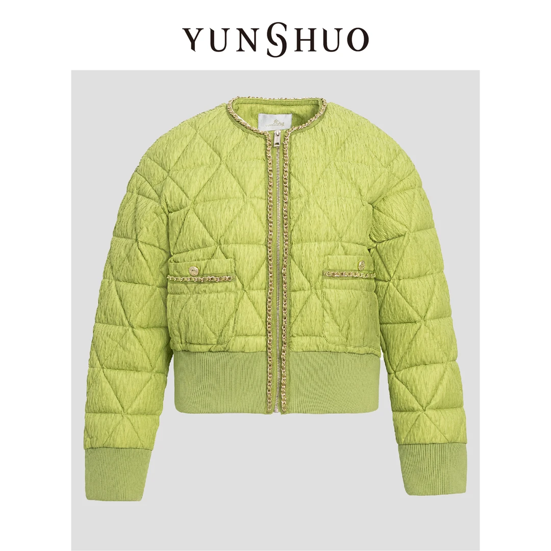 YUNSHUO允硕休闲短款女秋季保暖时尚宽松立体显瘦羽绒服815075