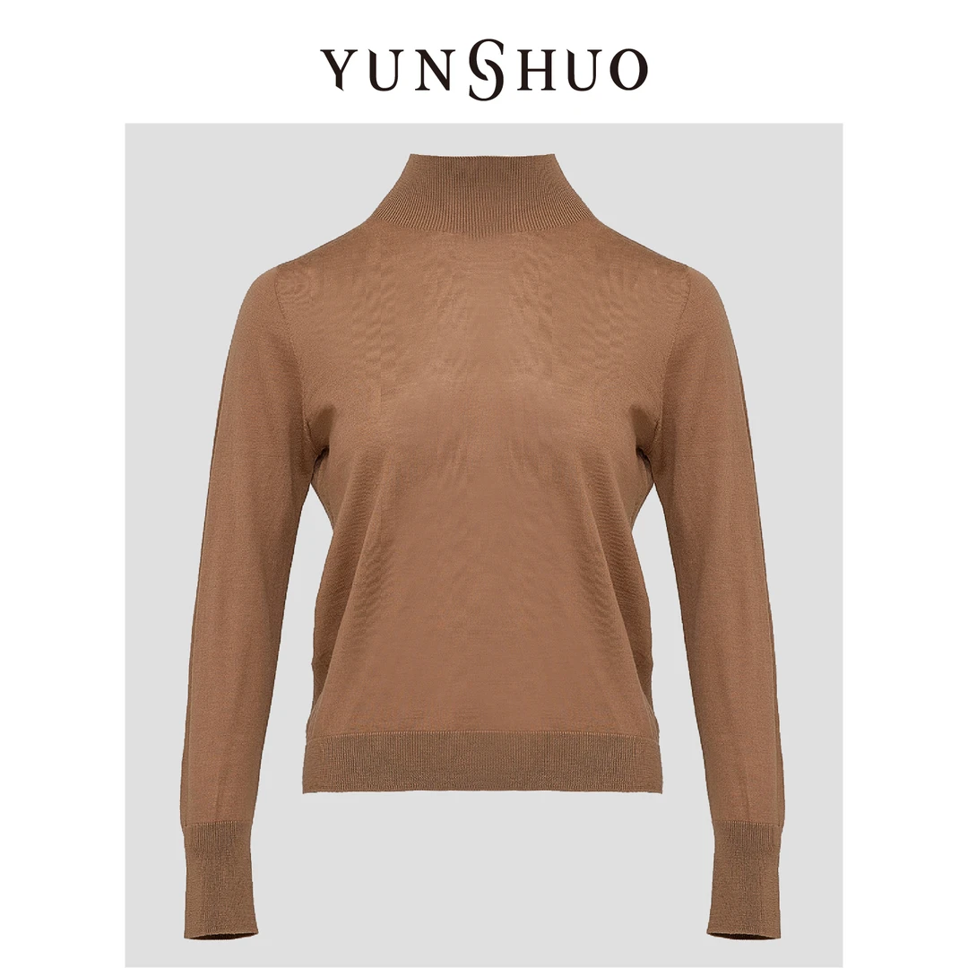 YUNSHUO允硕秋冬新品时尚百搭气质简约半高领修身立领毛衣739527