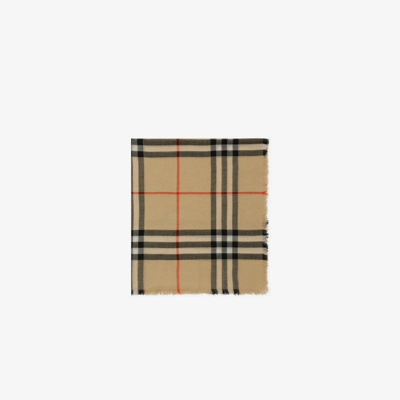 博柏利(BURBERRY)【初春礼物】男女经典格纹羊毛围巾80850691