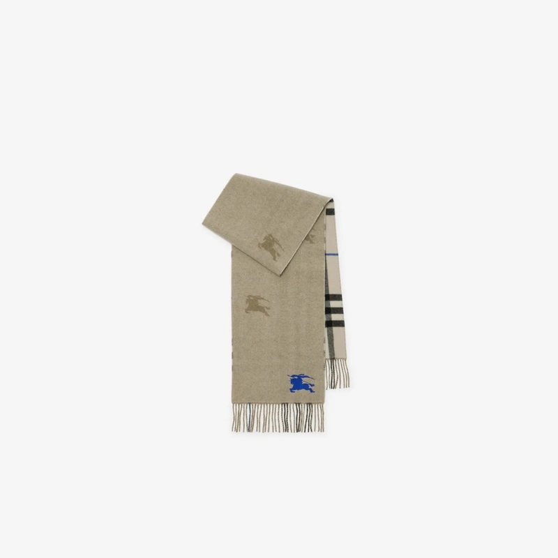 博柏利（BURBERRY）【礼物】男女双面两用格纹羊绒围巾80947111