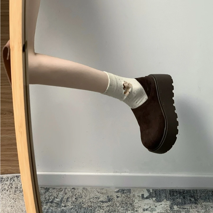 网红春季百搭厚底女款2025新款增高复古软底勃肯鞋子单鞋