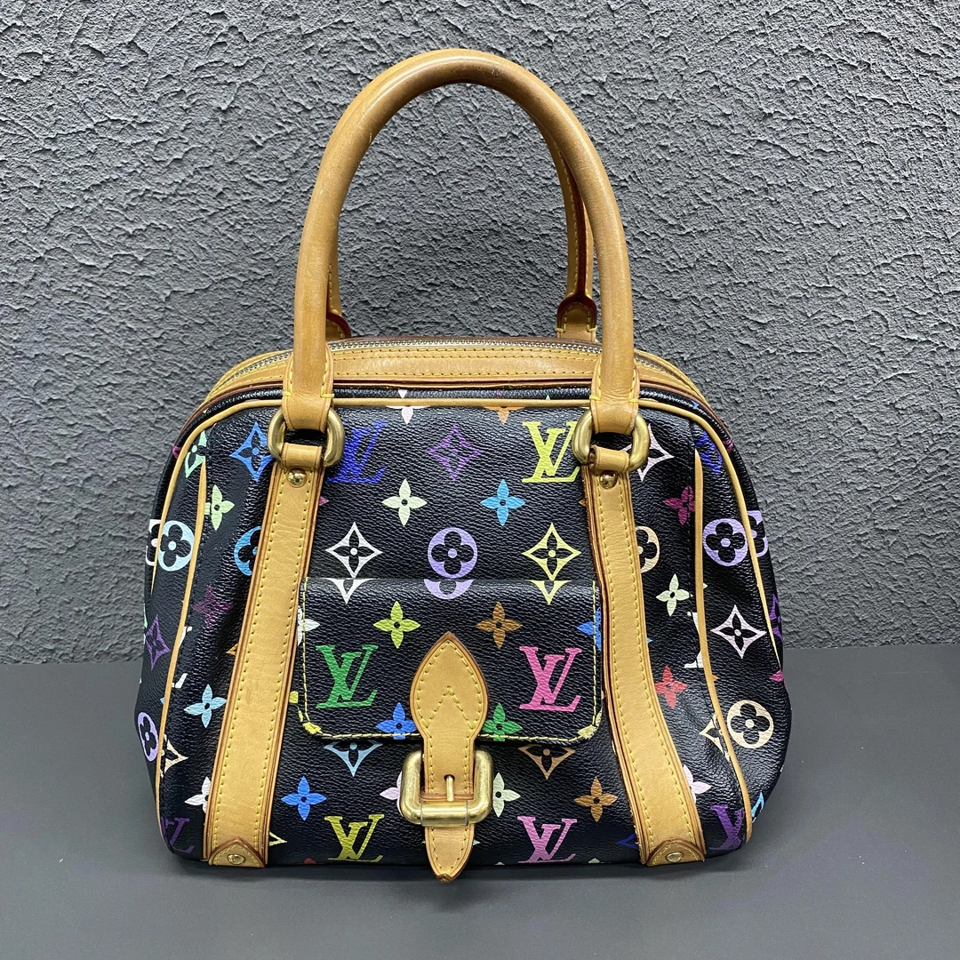 95新 LouisVuitton/路易威登 艾派尔/LV黑三彩保龄球手提包1971