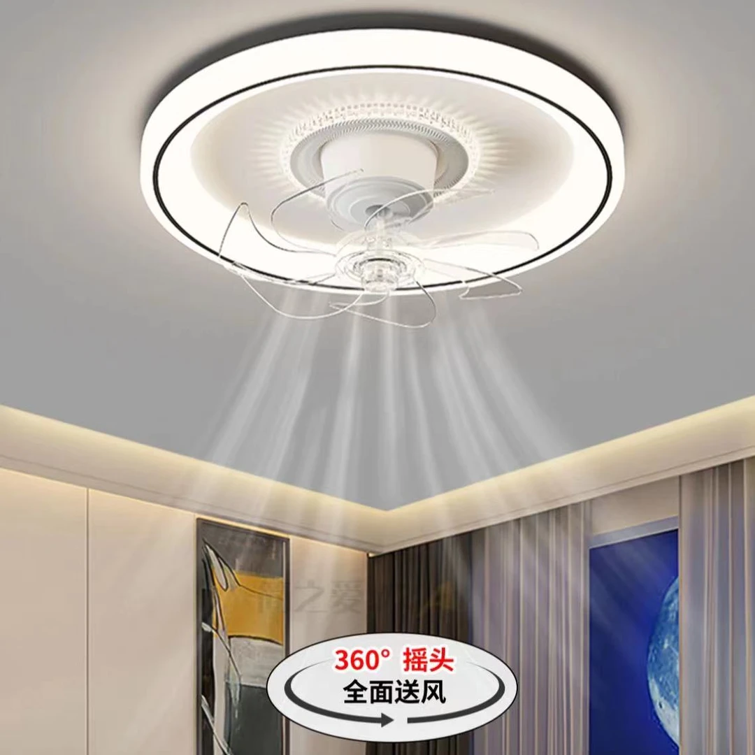2025新款360度摇头简约卧室、书房、餐厅、主卧、儿童房。风扇灯