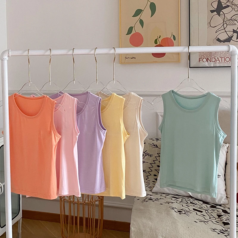 宝宝背心中大童夏季薄款冰丝儿童背心男女童无袖男孩打底夏装上衣