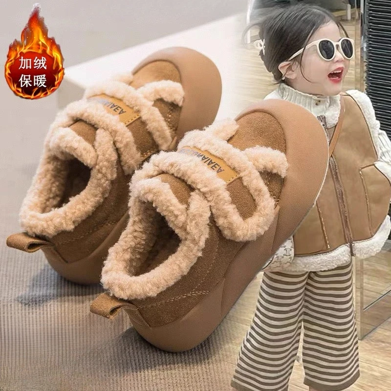 童鞋时尚休闲棉鞋冬季新款软底儿童毛毛鞋勃肯鞋宝宝女孩加绒保暖