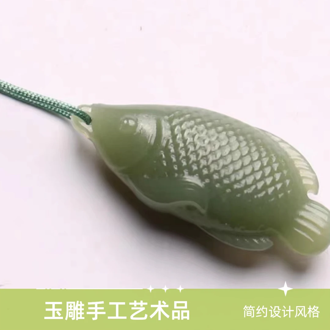 【贵妃甄选】和田玉鱼/抓住机遇雕刻百搭手工精美精雕