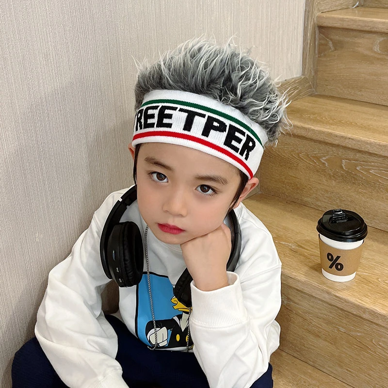 网红儿童假发帽子一体时尚爆炸头可爱搞怪头套男童女童宝宝街舞帽
