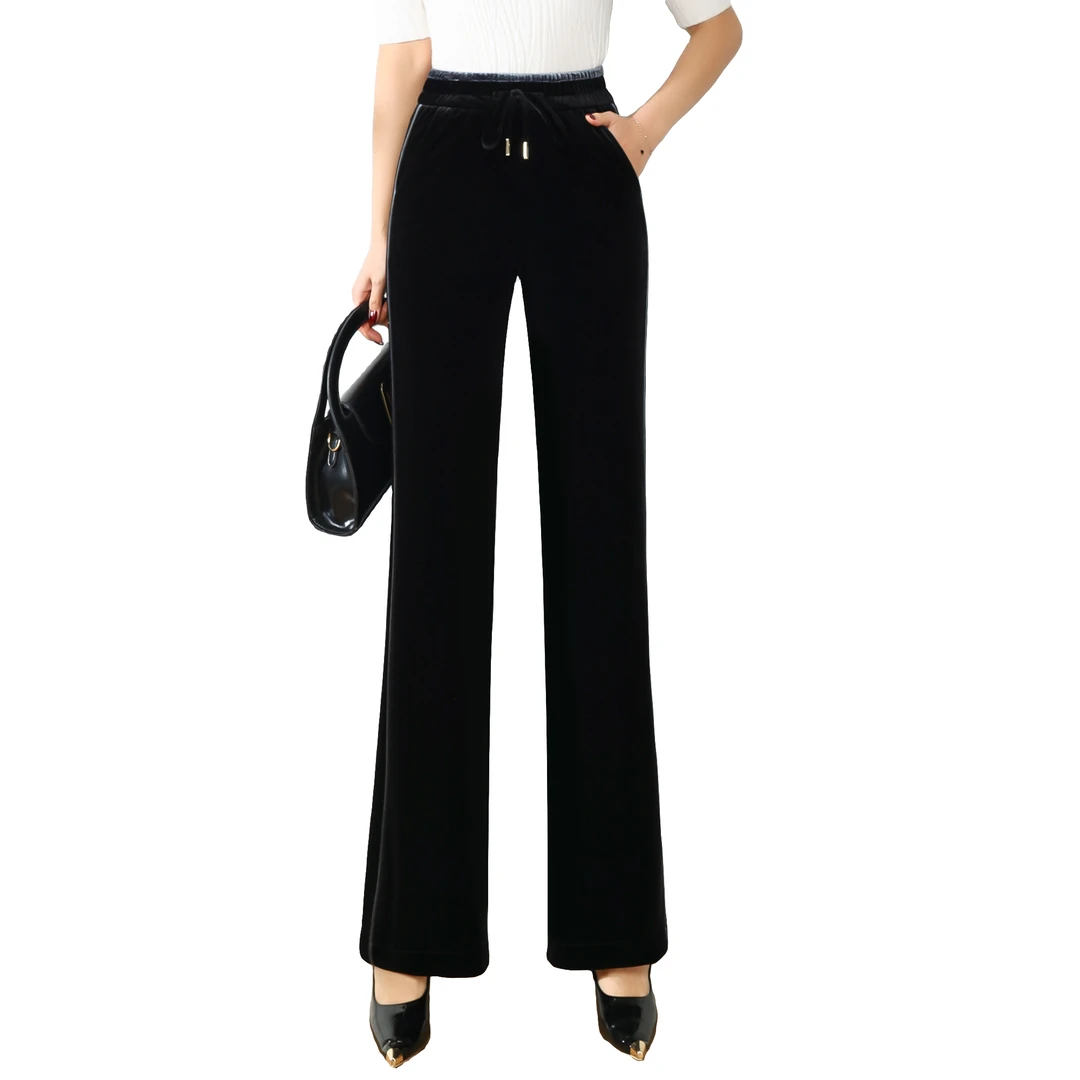 【里物专属】秋季24液态丝绒新中式女裤高腰显瘦阔腿裤2508