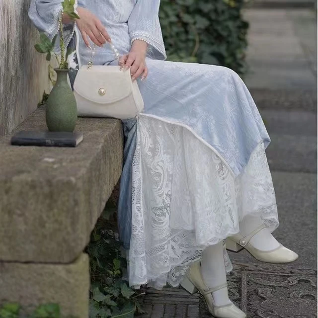【衬裙】旗袍内搭衬蕾丝半身裙松紧洋气搭配打底裙遮胯显瘦半身裙