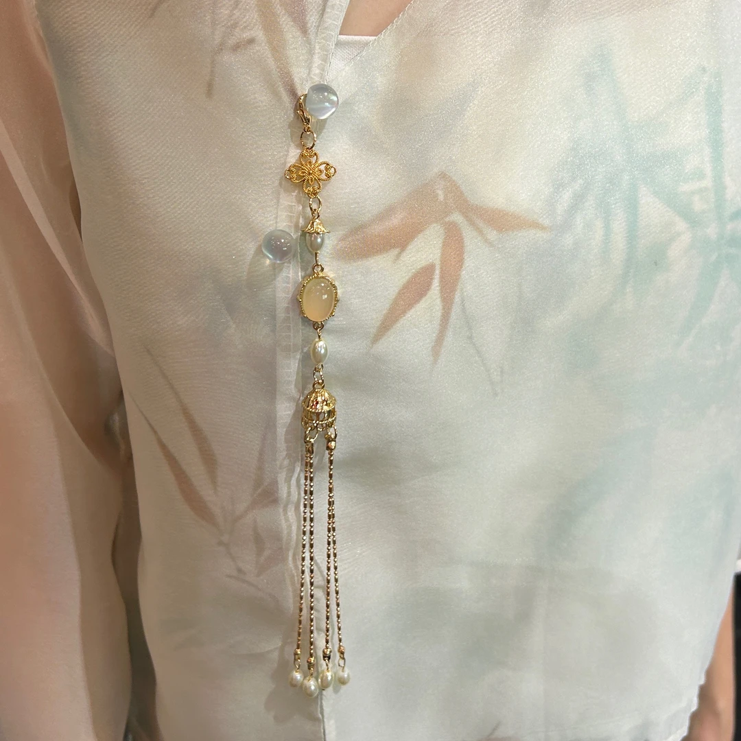 合金亚克力吊坠  复古旗袍配饰压襟挂件中式国风胸针汉服古装吊坠