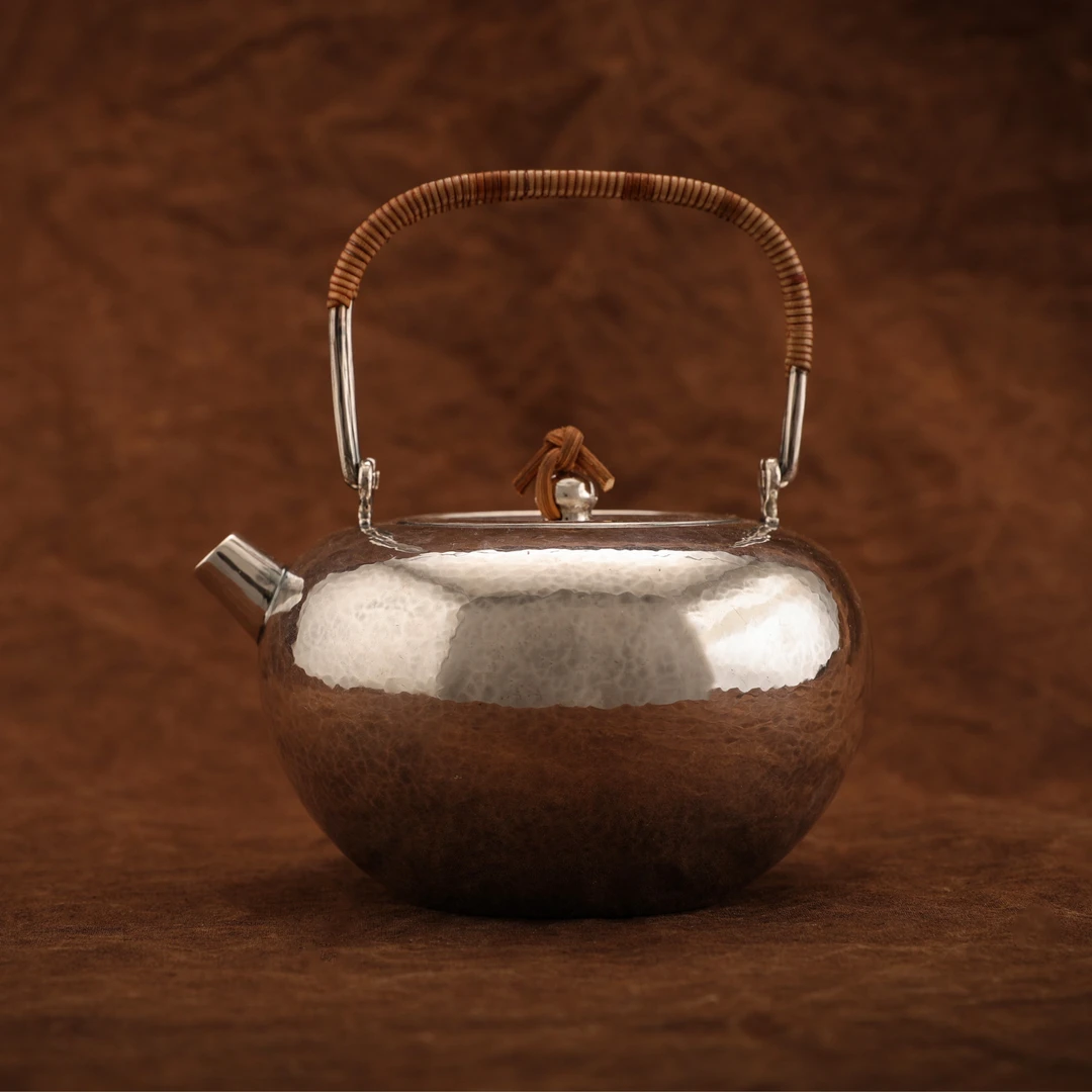 【怀炉堂】双提梁圆满银壶 纯手工煮水日式著茶壶