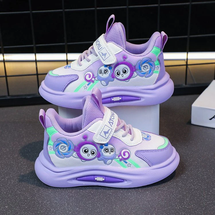 女童运动鞋防水皮面中小童休闲跑步鞋休闲运动鞋