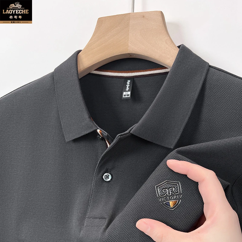 老爷车2024年夏季男士新款短袖polo衫纯色时尚休闲商务潮流