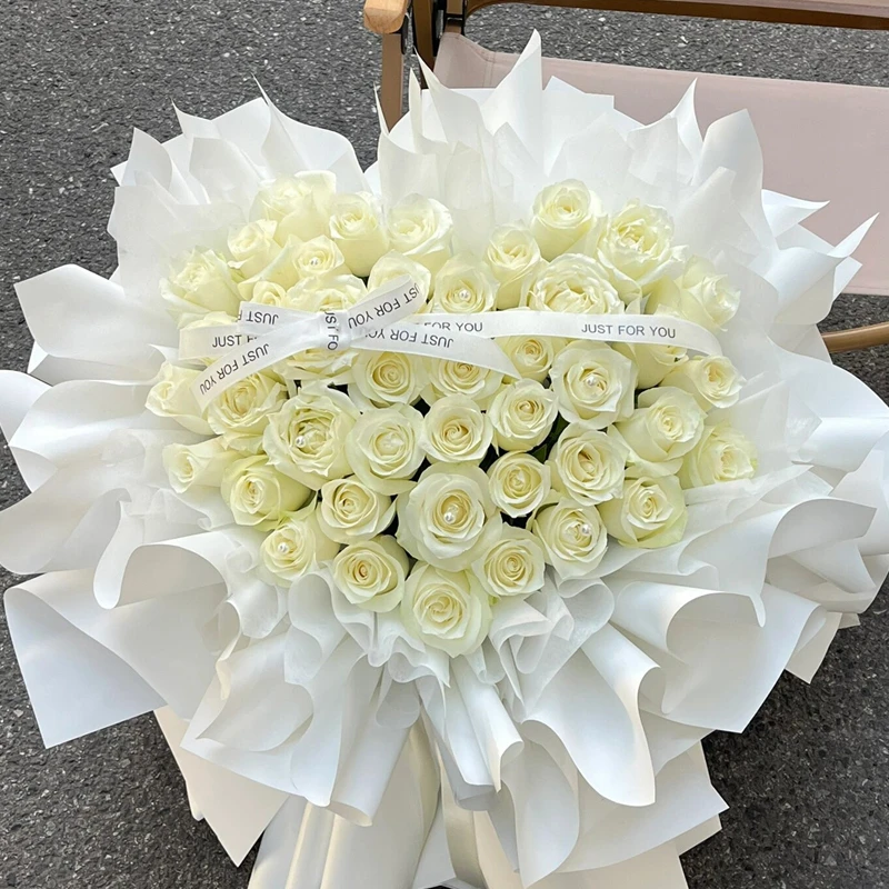【爱的表白】52朵白玫瑰鲜花·求婚告白生日纪念日·同城速递外卖上门