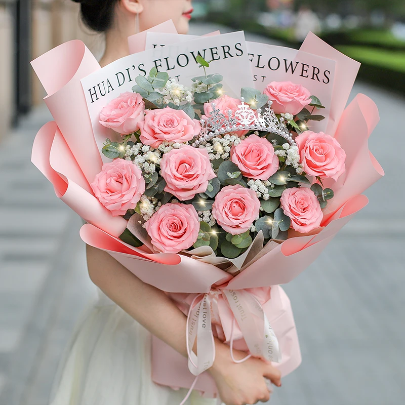 【甜如初恋】11朵粉玫瑰鲜花花束·闺蜜生日送女友·全国同城花店速递