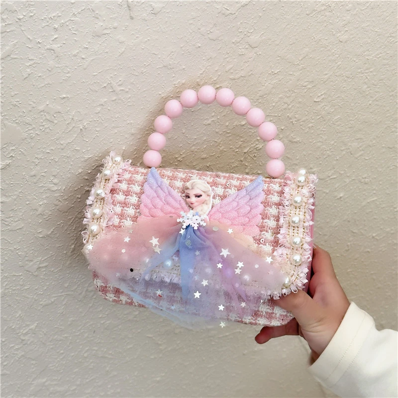 新款女童小香风包韩版可爱卡通女孩链条单肩斜跨包珍珠儿童斜挎包