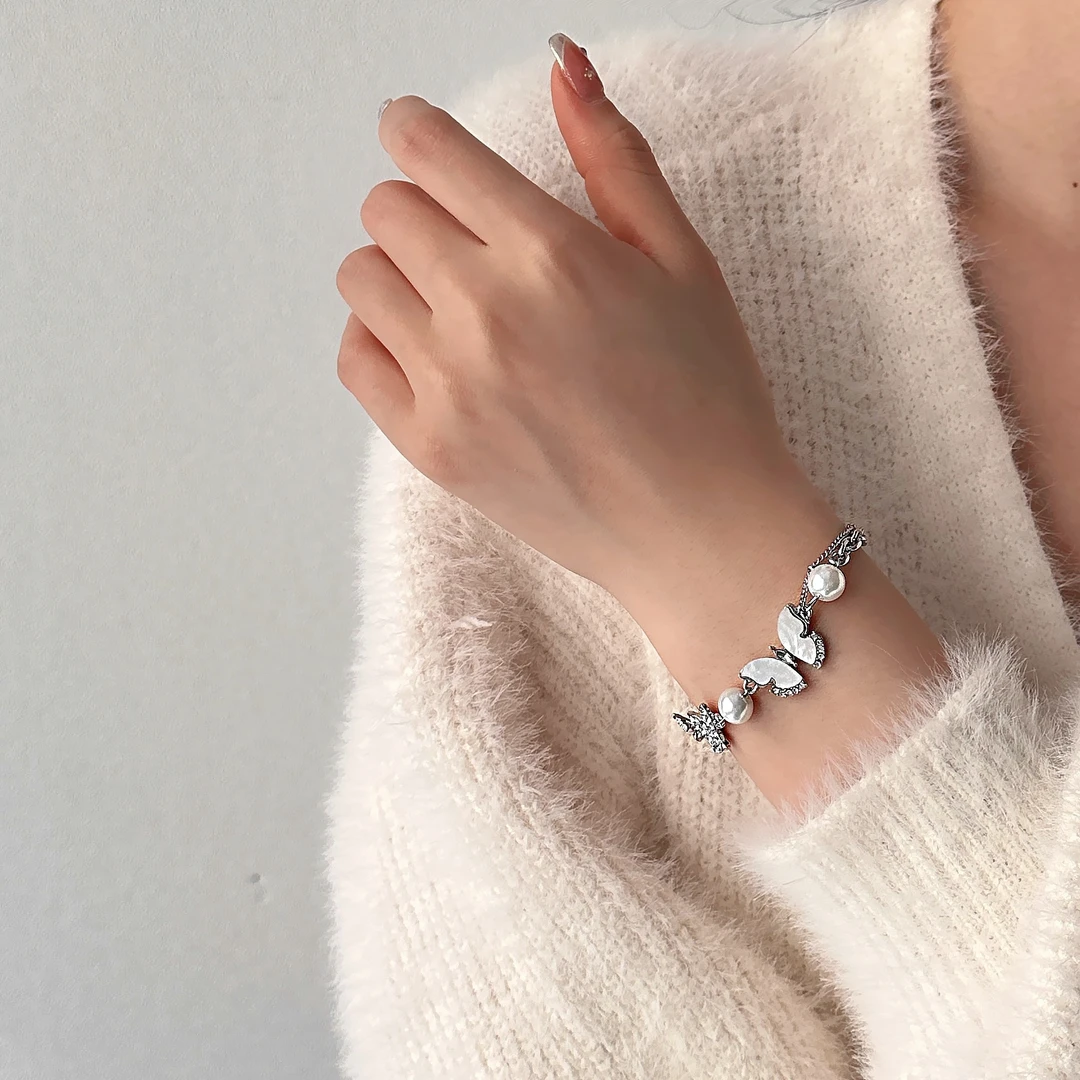 合金手链 S0504-1韩版轻奢超仙蝴蝶手链女精致简约百搭森系手饰