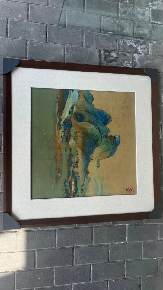 单面绣挂画千里江山