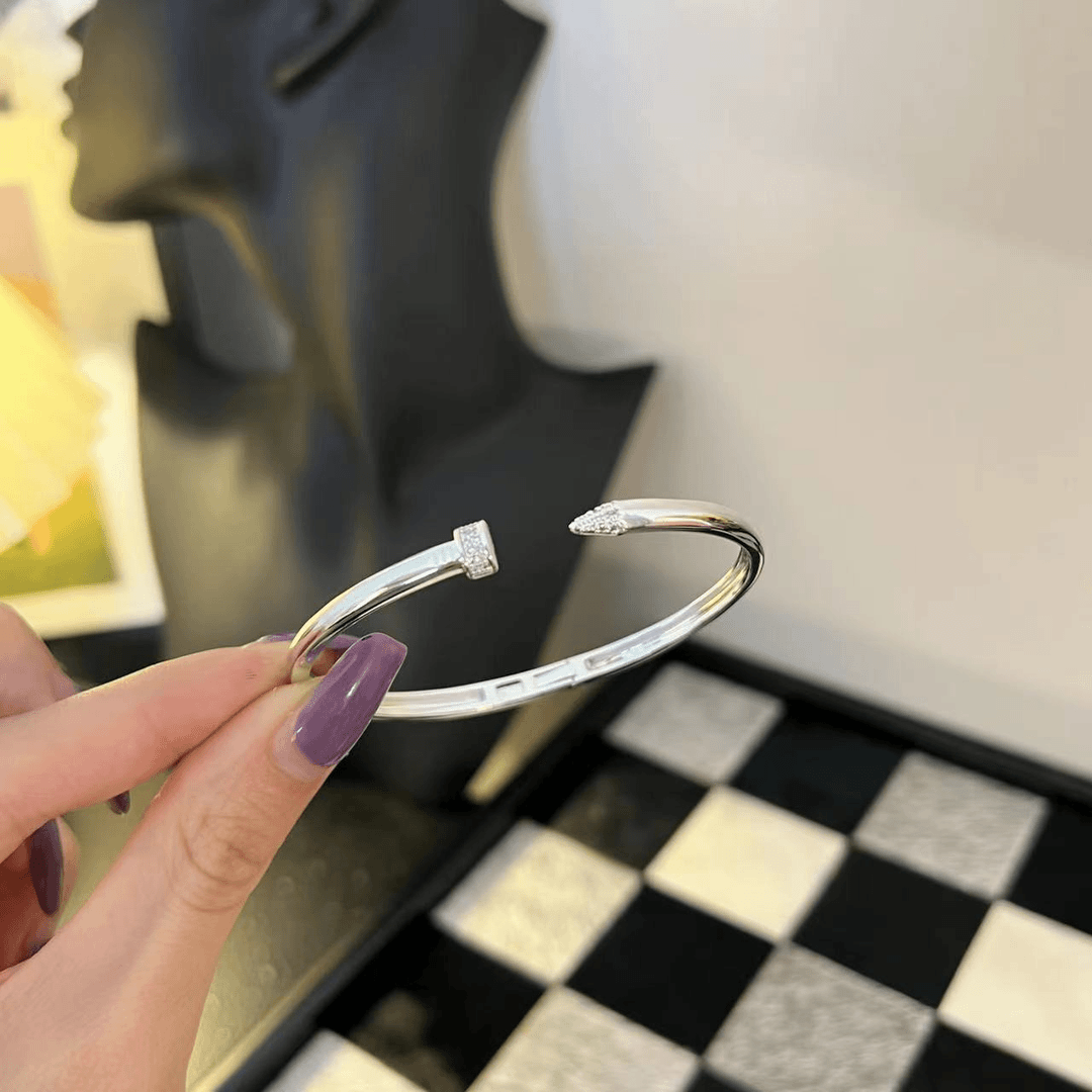 铜合金手镯 银色D子手镯SZ1273－B054