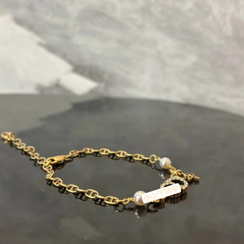 铜合金合成锆石手链 CD字母手链SL1712