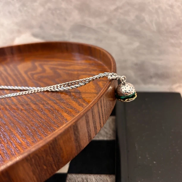 铜合金项链 汉堡可爱项链XL2083