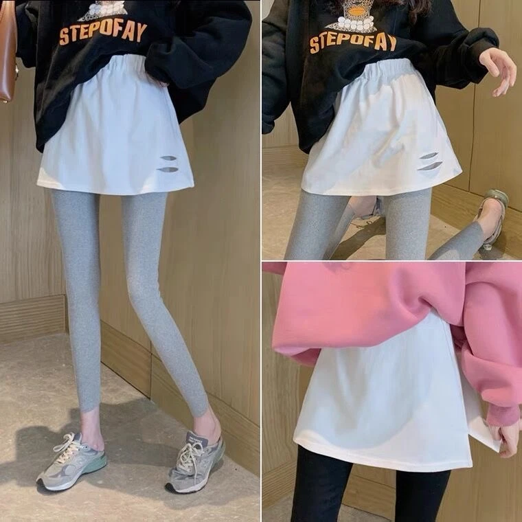 棉小屁帘卫衣打底神器春秋款百搭大码半身裙内搭叠穿遮屁股假两件