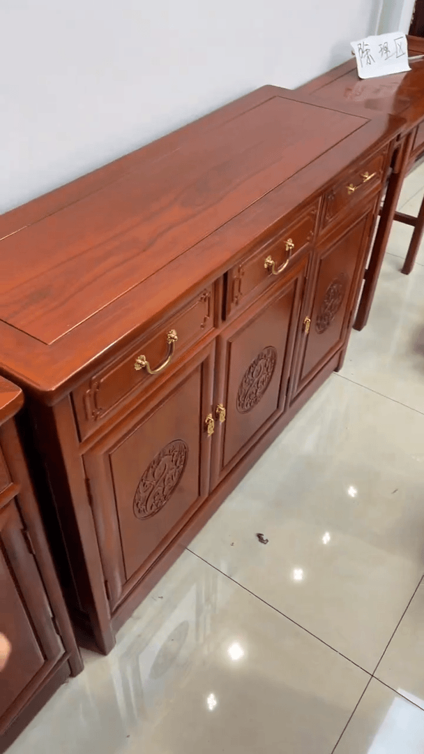 【闪购商品】紫檀木类置物架3门118福利款餐边柜