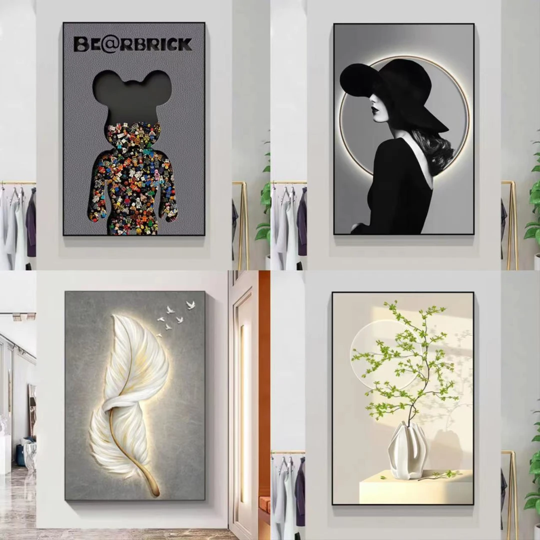 玄关装饰画简约走廊过道装饰画轻奢入户门挂画晶瓷平面