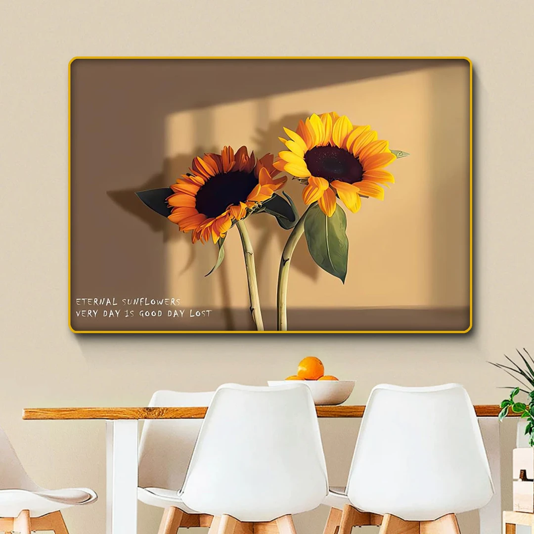 N122向日葵餐厅墙壁挂画2025新款餐厅挂画太阳花餐厅装饰画-20