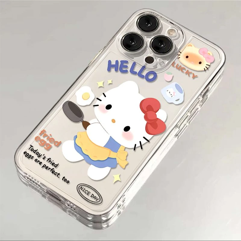 煮饭凯蒂猫苹果15手机壳iPhone14plus透明13pro软壳套女可爱卡通