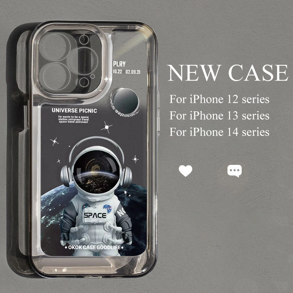 高级感15pro手机壳小众苹果iPhone13软壳12透明防摔11宇航员XS/14