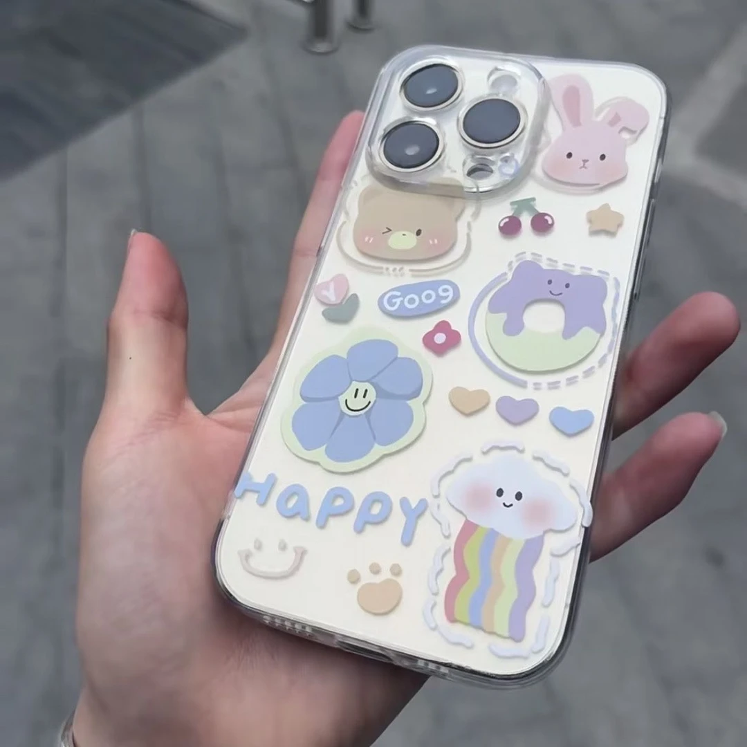 iPhone15promax简约创意图案全包14Plus苹果13pro手机壳78P软硅胶