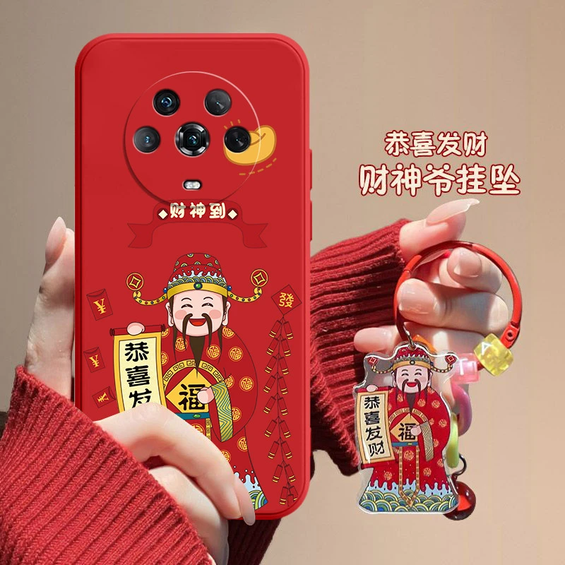 财神爷荣耀magic4手机壳LGE-AN00新年款男情侣直边软壳个性女创意
