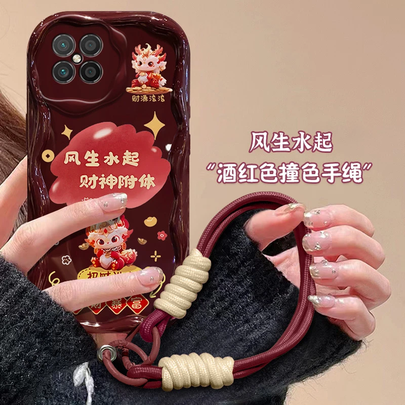 财神附体荣耀play5手机壳HJC-AN90男女潮防摔个性网红新年款软壳