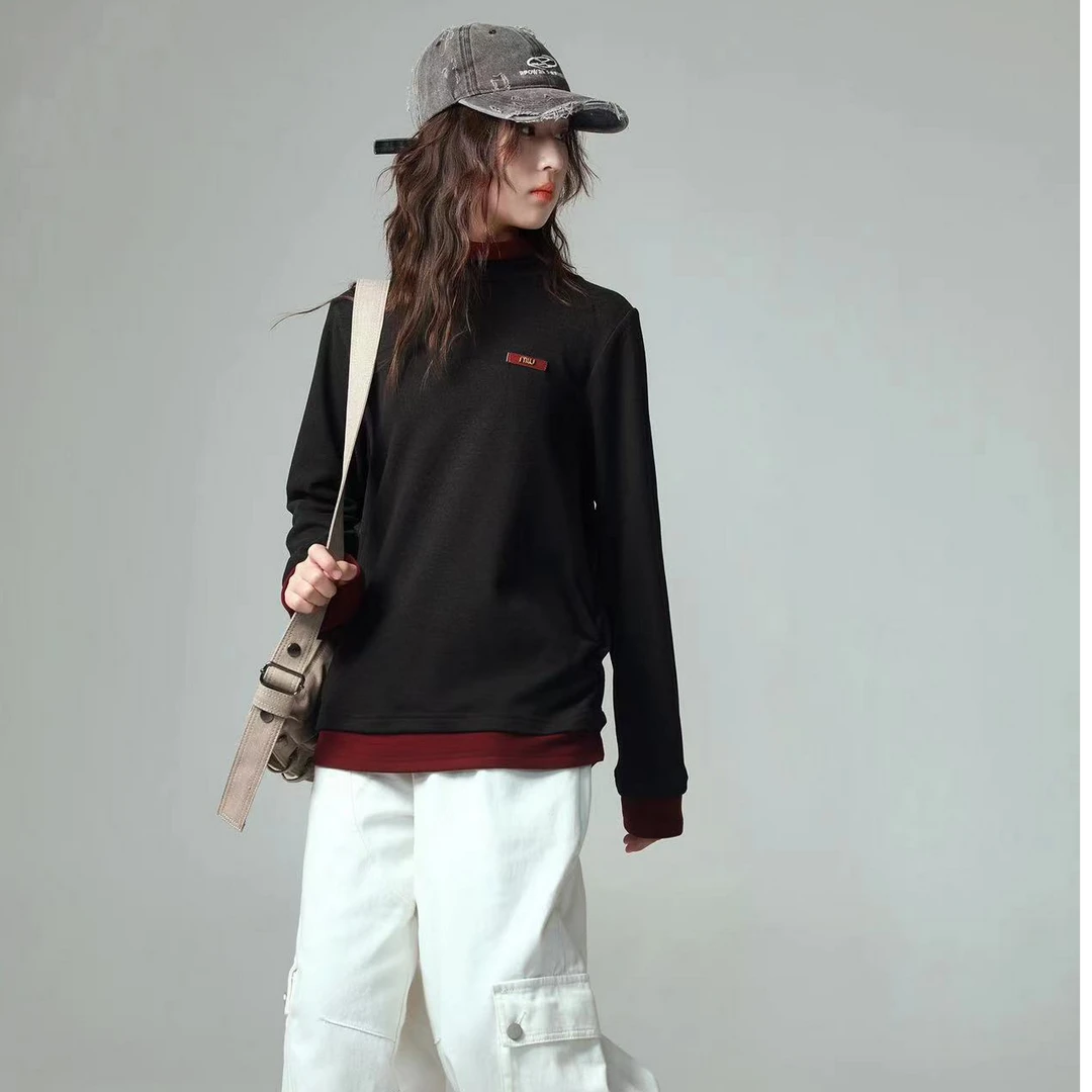 【潮酷女孩】2024秋冬新款中大童女童青少年打底衫潮酷范百搭76057