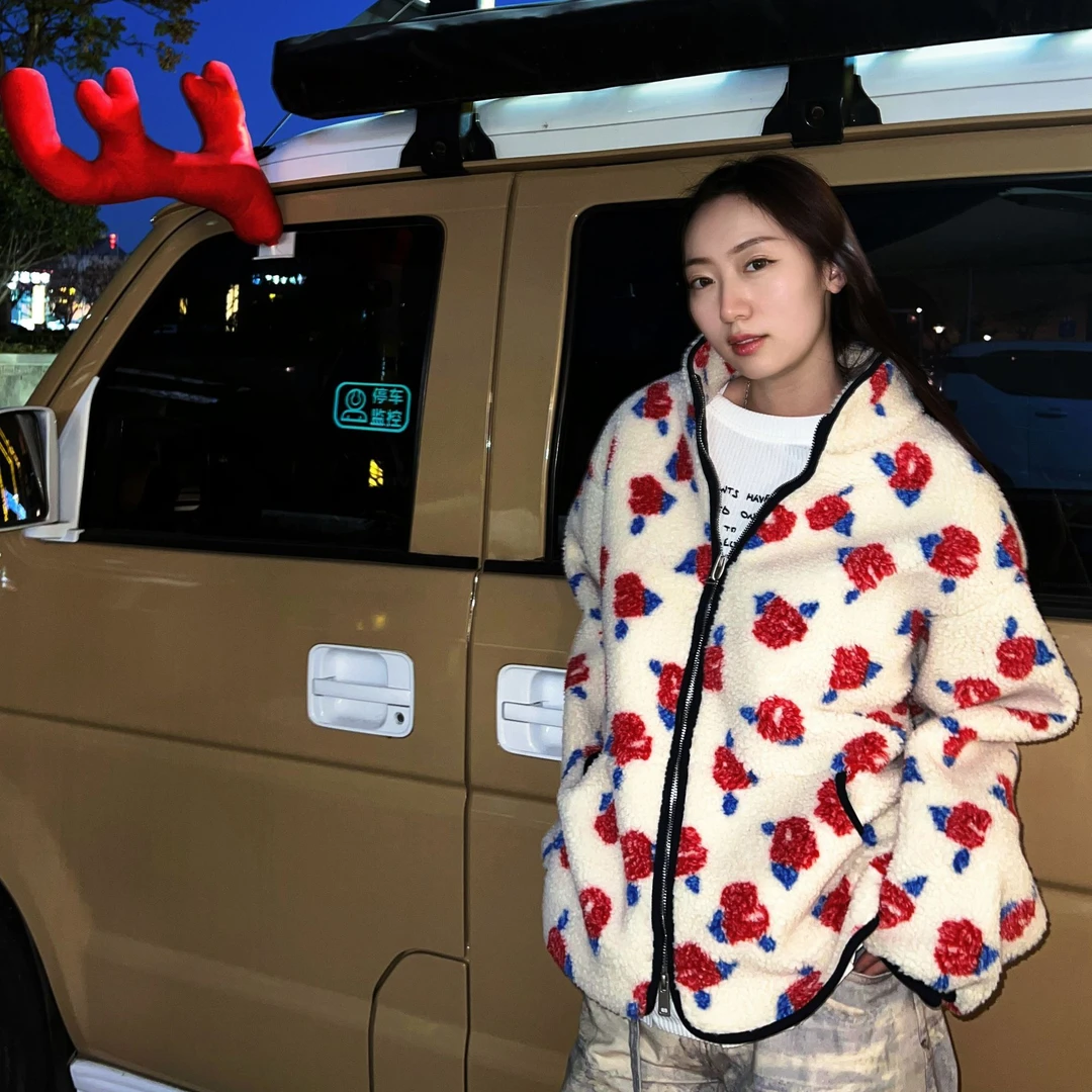 【一件过冬系列】韩国东大门复古玫瑰花加厚外套