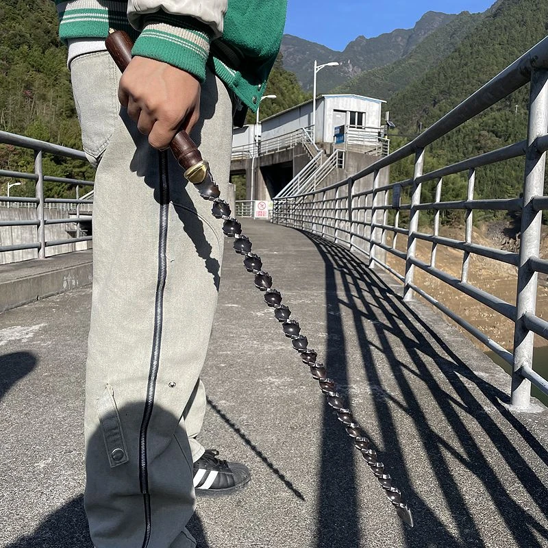 （品质）花梨木手工锻打钢鞭传统实心锏兵器车载防身便携武术传统