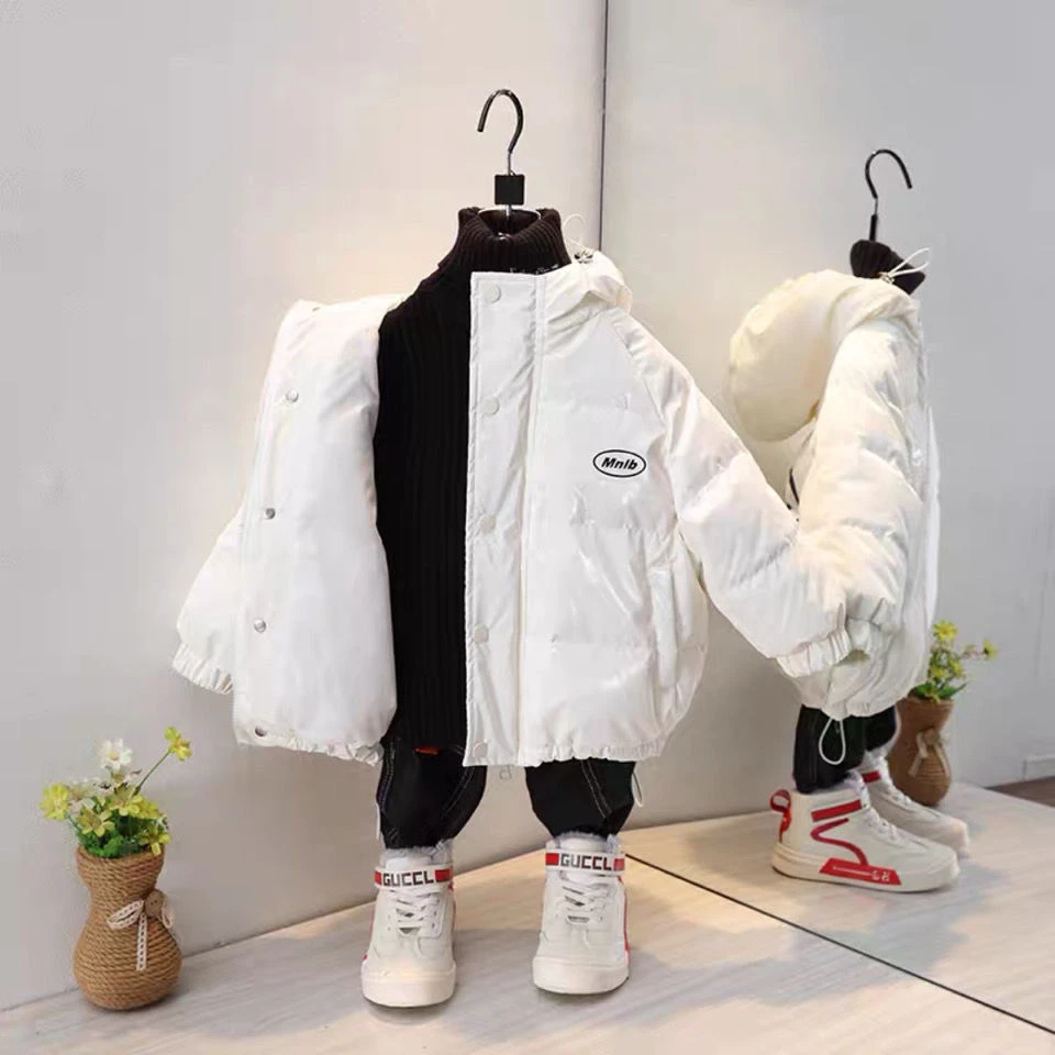 巴菈菈白鸭绒儿童羽绒服加厚男女童宝宝2023冬装小中大童潮外套EY