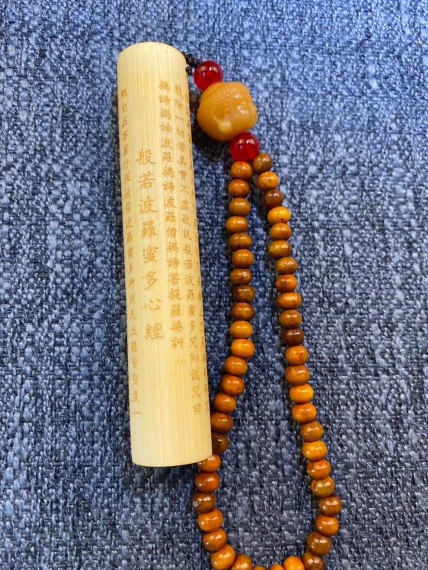 实心竹心径菩提室内手工艺佛头配饰工艺品挂件雕刻纯手工挂饰吊坠