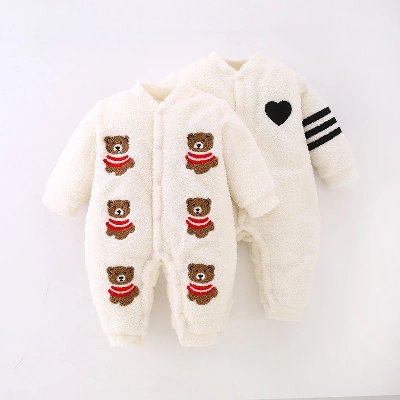 宝宝棉服秋冬款新生婴儿衣服夹棉连体衣保暖棉衣男女加厚棉袄冬装