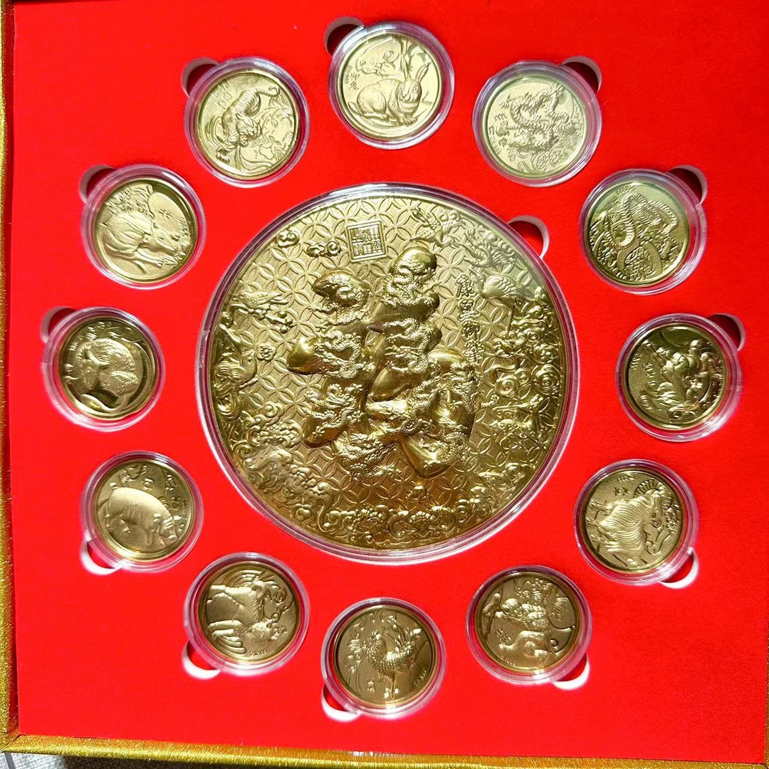 【文玩甄选】金箔十二生肖套装-