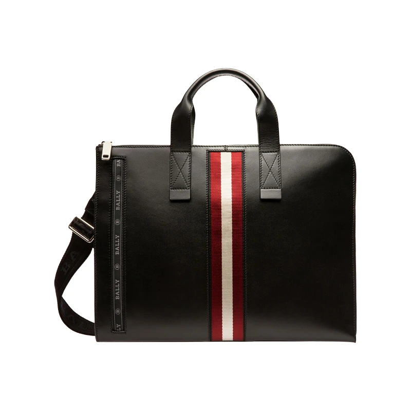 BALLY/巴利男士经典黑色牛皮商务公文包6231775-HZO