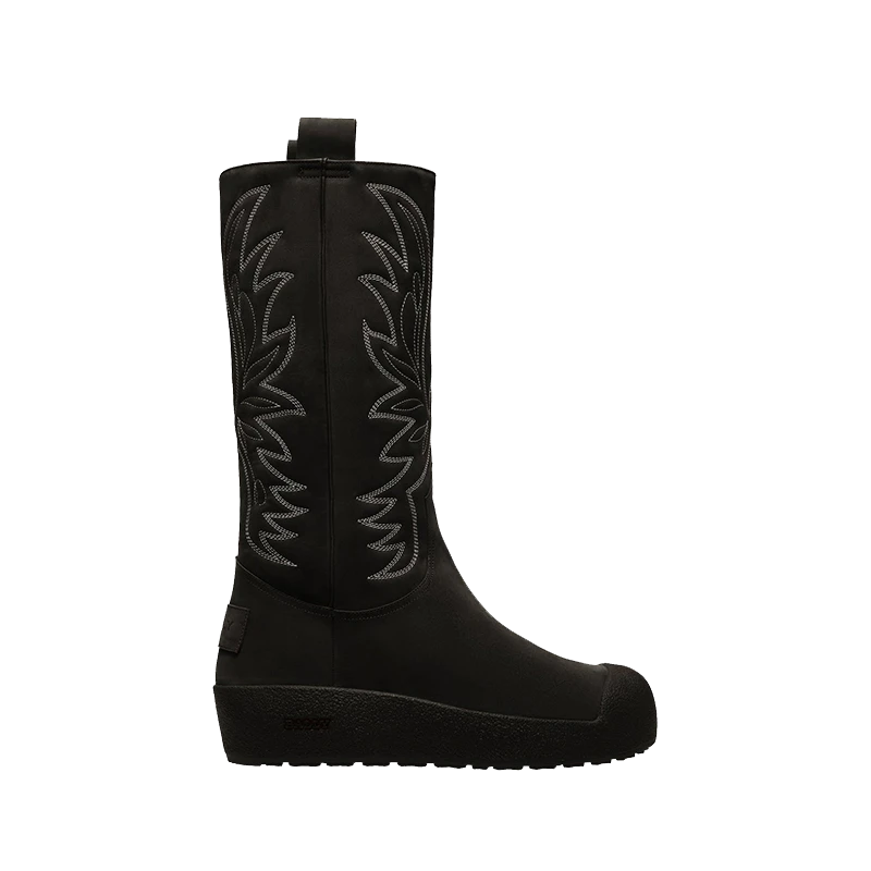 BALLY/巴利男士黑色牛皮刺绣雪地靴6302931-HZO