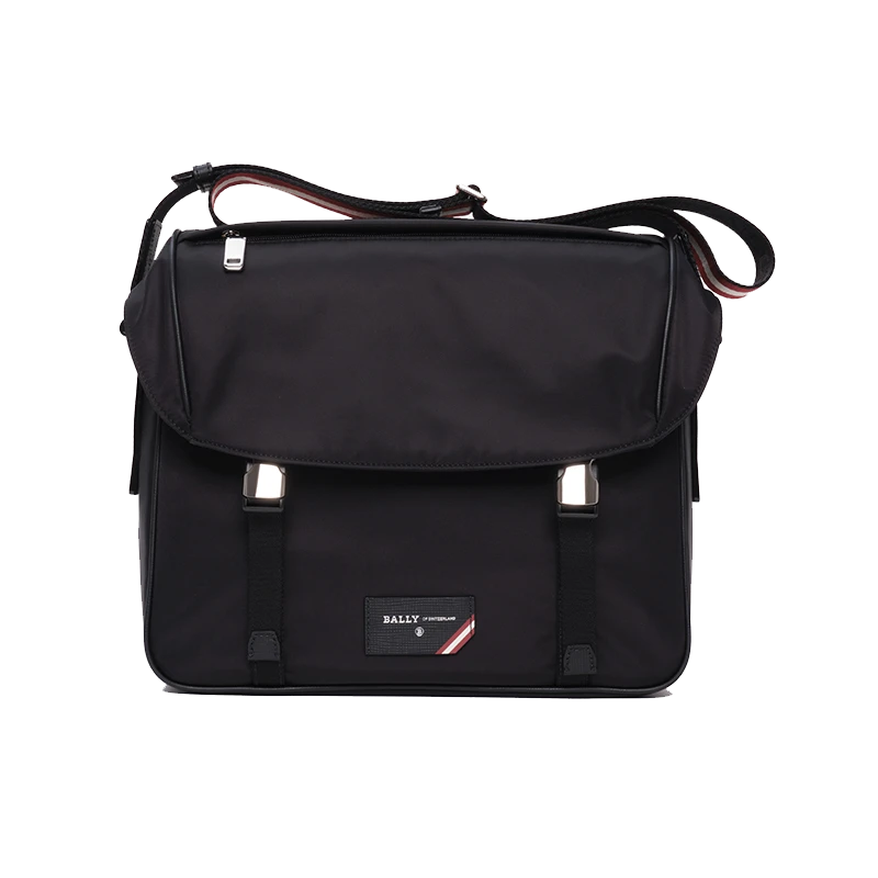 BALLY/巴利男士时尚休闲黑色通勤斜挎包6226335-SHO