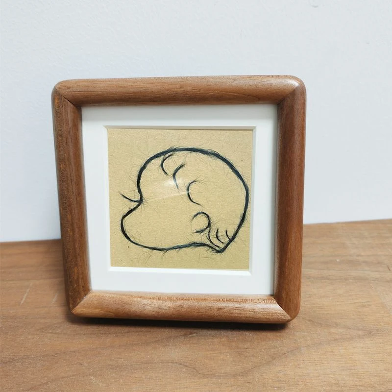 创意宝宝胎毛画相框男女孩新生儿胎发收藏diy头发纪念品自制相框