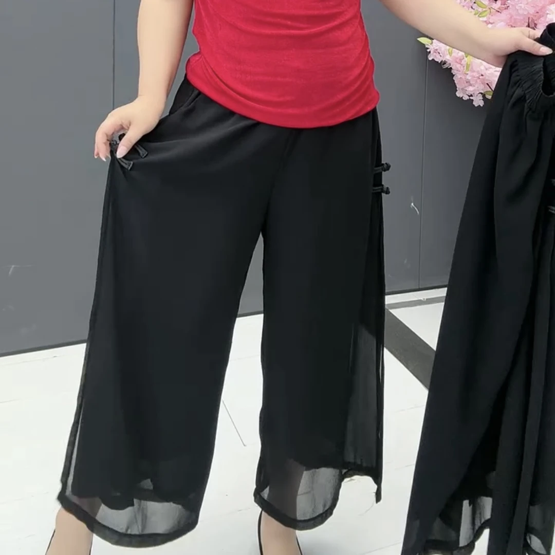 鑫55夏季阔腿裤宽松高腰松紧腰裤裙