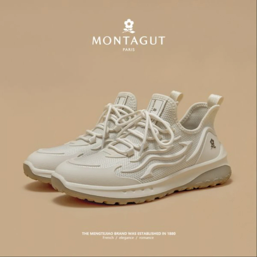梦特娇/Montagut男士休闲透气网面飞织时尚潮流软底男鞋00072W